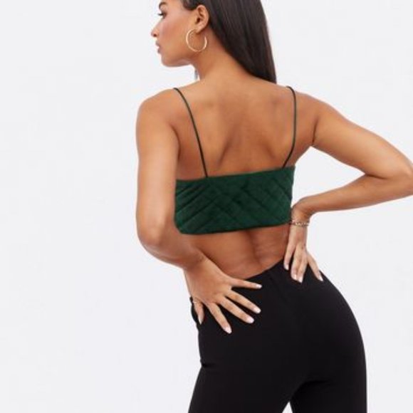 Pink Vanilla Green Quilted Crop Cami - Picture 3 of 5